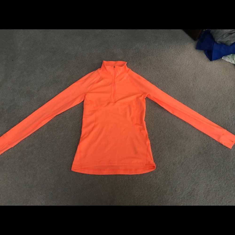 Neon orange workout 3/4 zip up